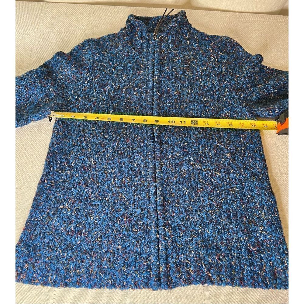 Christopher & Banks Women's Zip-Up Sweater Blue Confetti Knit Size Small - Picture 6 of 7